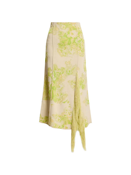  Erdem Floral Fringe Midi Skirt - Neutrals 