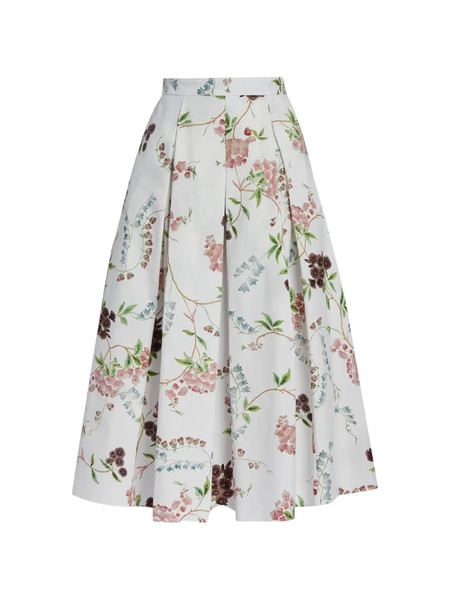 Erdem Floral-pattern Midi Skirt - White 