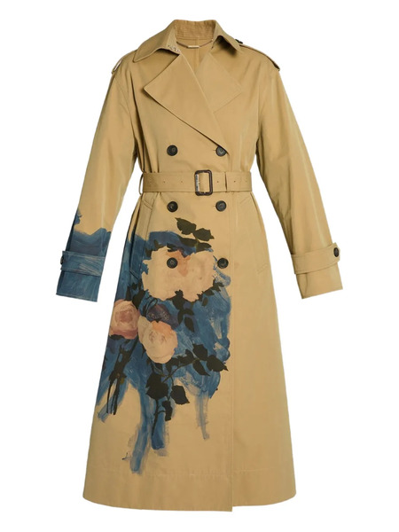  Erdem Floral-print Belted Trench Coat - Neutrals 