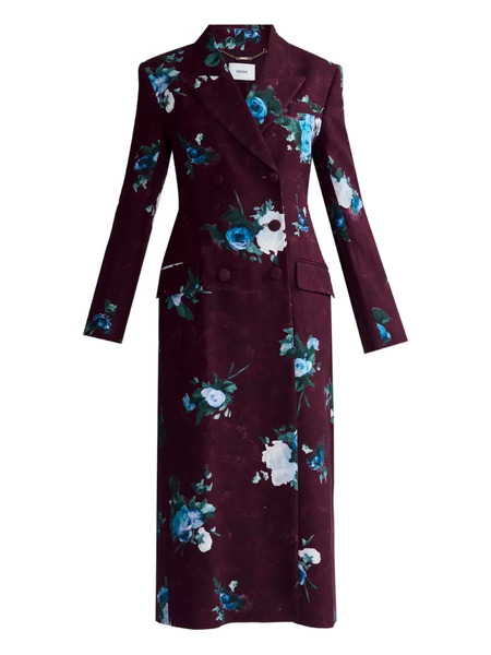  Erdem Floral-print Double-breasted Coat - Red 