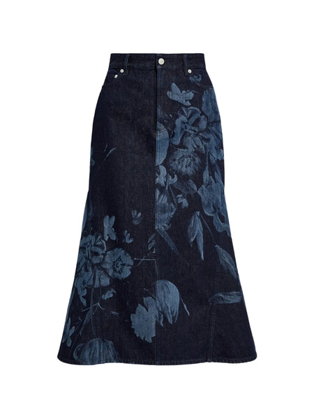  Erdem Floral-print Midi Skirt - Blue 
