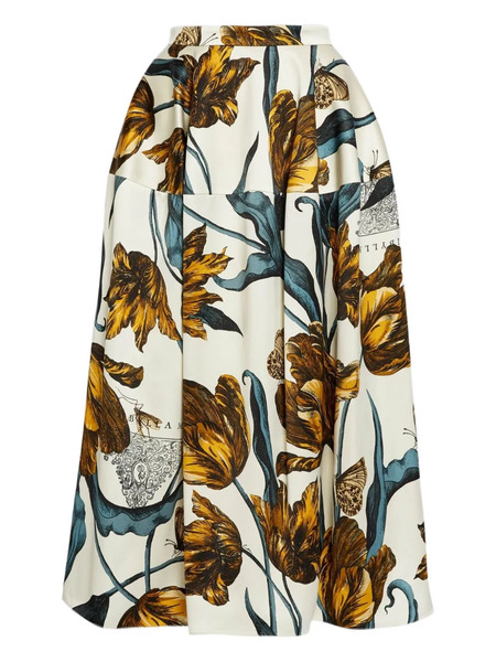  Erdem Floral-print Midi Skirt - Neutrals 