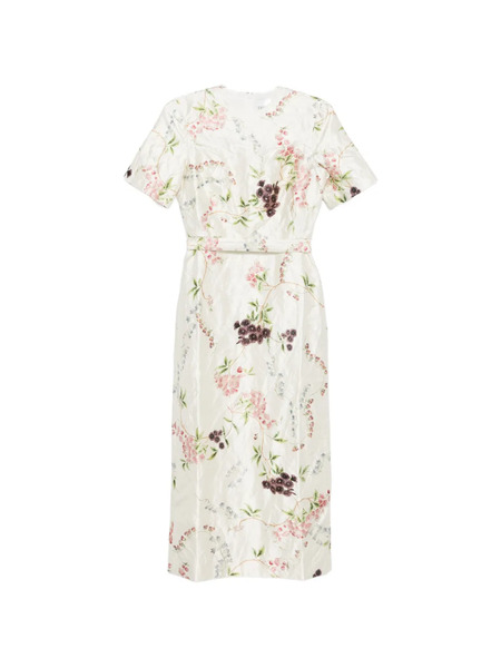  Erdem Floral Print Textured Midi Dress - Neutrals 