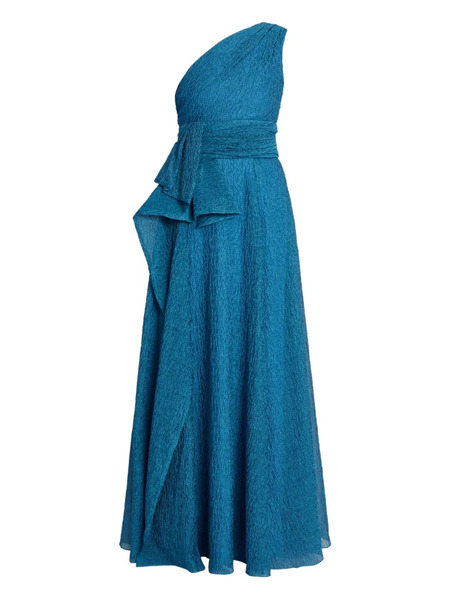  Erdem One-shoulder Crinkled Gown - Blue 