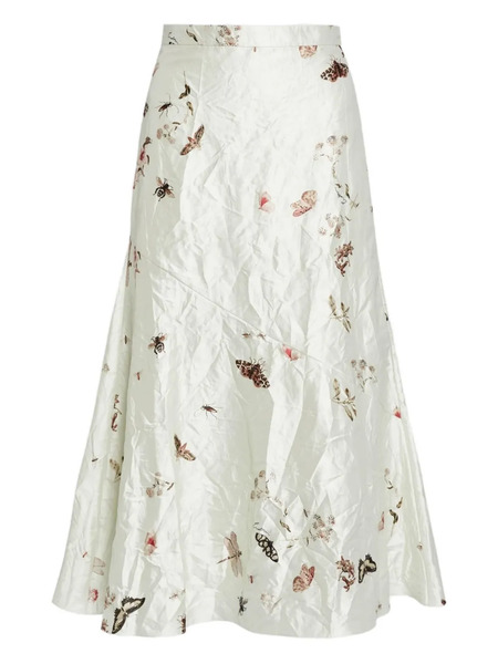  Erdem Printed-detail A-line Midi Skirt - Neutrals 