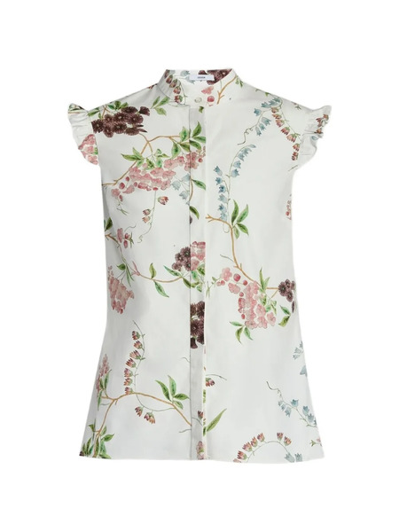  Erdem Ruffled Floral-print Blouse - White 