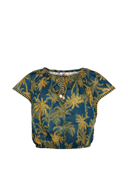  Eres Crocodile Palm-tree Print Top - Blue 