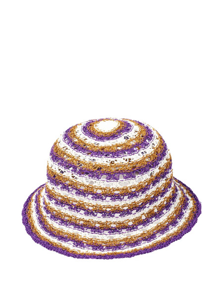  Eres Day Striped Crochet-knit Bucket Hat - Purple 