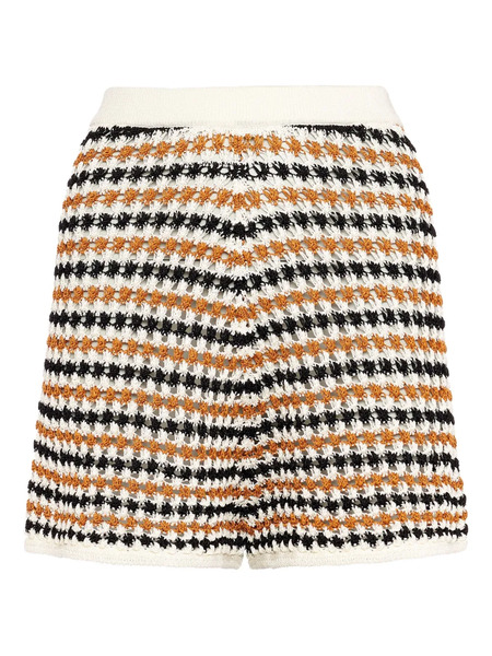  Eres Disco Striped Crochet Shorts - White 