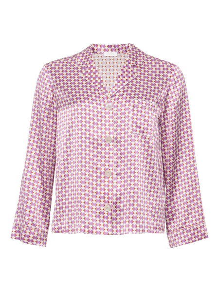  Eres Disque Geometric-print Silk Pyjama Top - Purple 