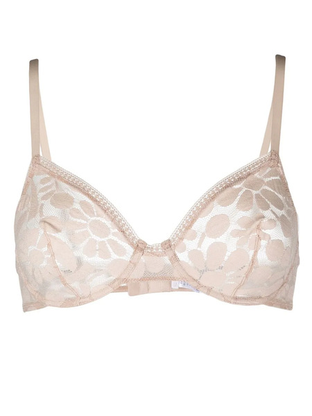  Eres Floral-lace Embroidered Full-cup Bra - Pink 