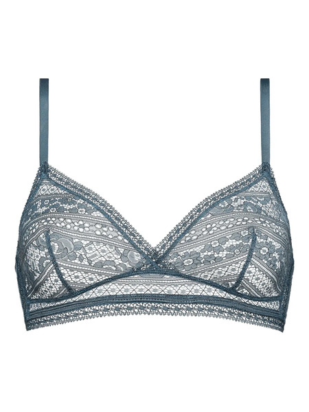  Eres Intriguée Lace-trimmed Triangle Bra - Blue 