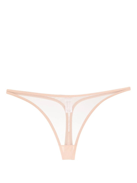  Eres Promesse Sheer Mesh Tanga Briefs - Neutrals 