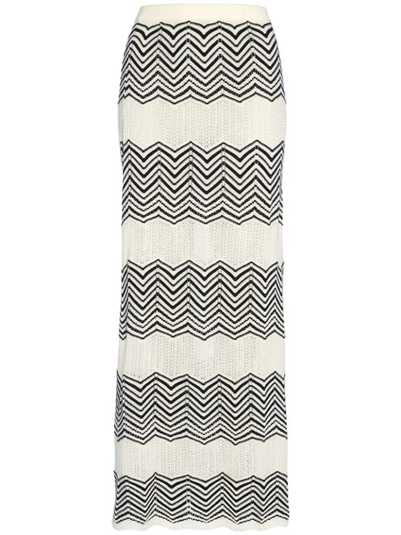  Eres Réglisse Chevron-pattern Maxi Skirt - Black 