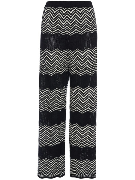  Eres Sugar Chevron-pattern Wide Trousers - Black 