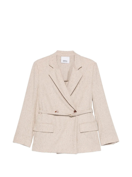  Erika Cavallini Belted Double-breasted Blazer - Neutrals 
