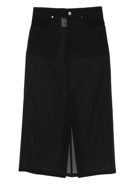  Erika Cavallini Button-detail Midi Skirt - Black 
