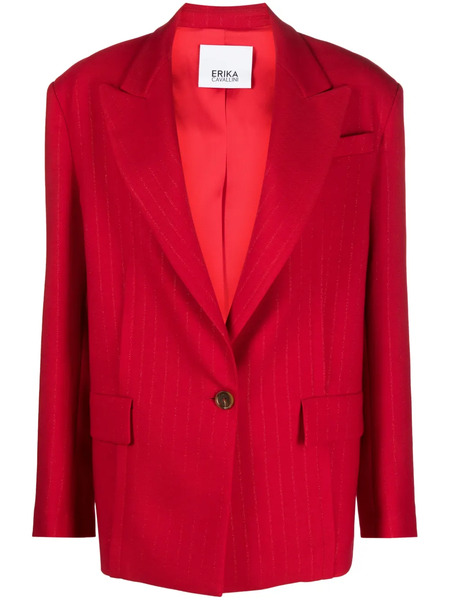  Erika Cavallini Lurex=pinstriped Single-breasted Blazer - Red 