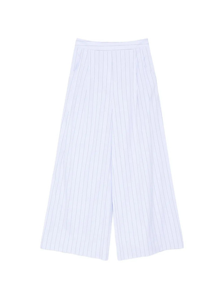  Erika Cavallini Pinstriped Pleated Trousers - Blue 