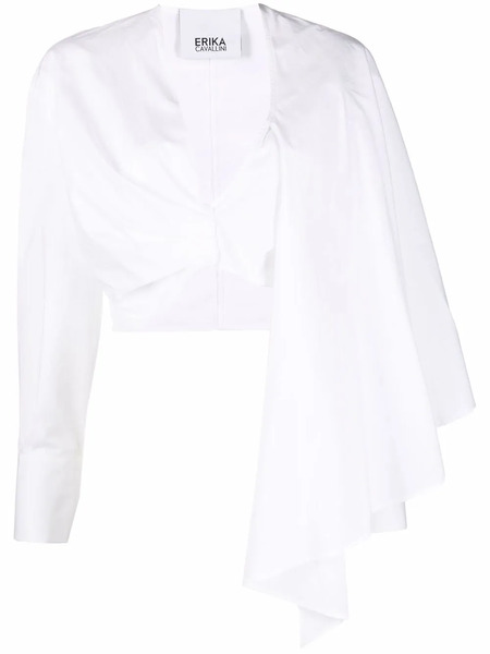  Erika Cavallini Ruched Cropped Top - White 