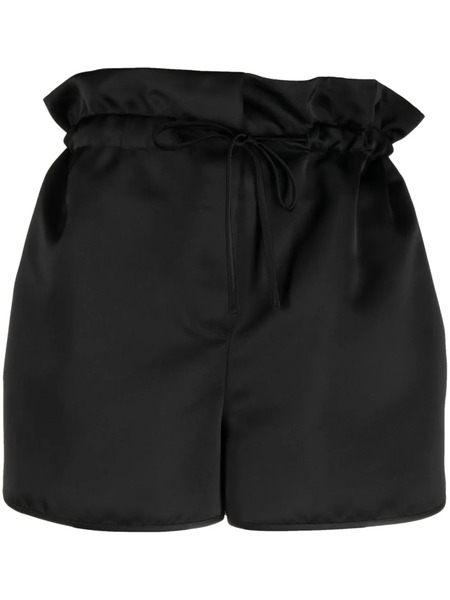  Erika Cavallini Satin-finish Drawstring Shorts - Black 