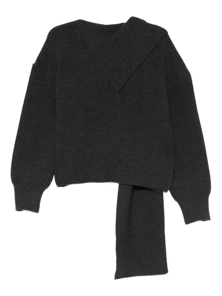  Erika Cavallini Scarf-detailed Sweater - Grey 