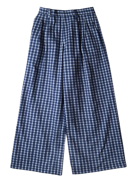  Erl Check Pleated Trousers - Blue 