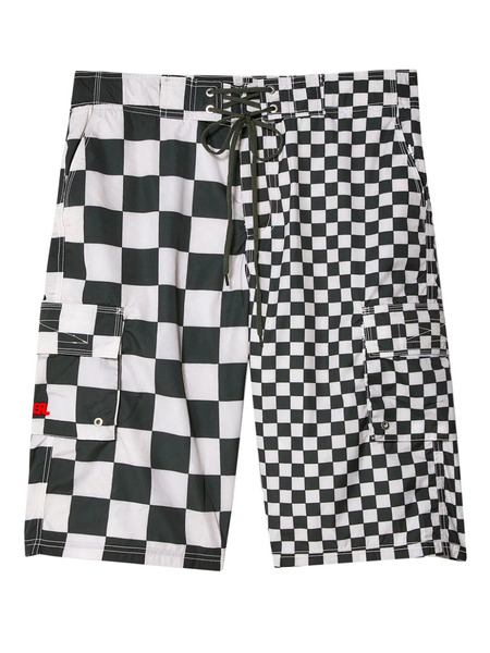  Erl Checked Cargo Shorts - White 