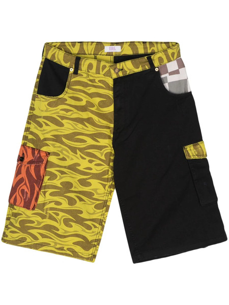  Erl Colourblock Cargo Shorts - Green 