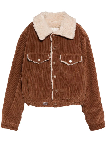  Erl Corduroy Shearling Jacket - Brown 