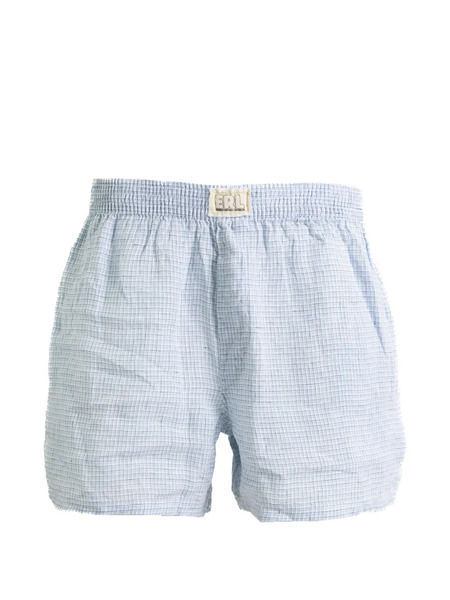  Erl Elasticated Checkered Boxers - Blue 