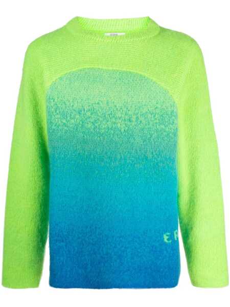  Erl Gradient Rainbow Intarsia-logo Jumper - Green 