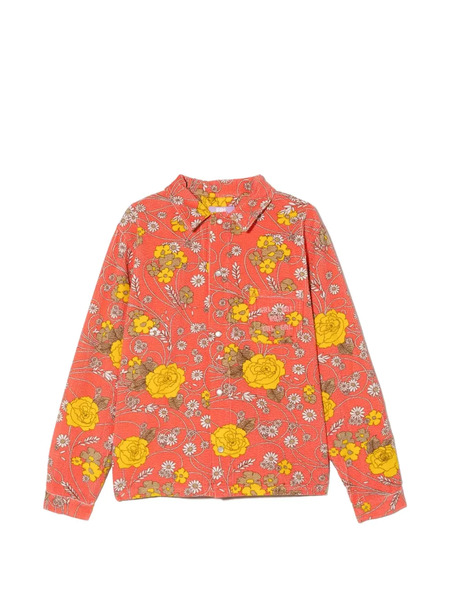  Erl Kids Floral-pattern Chest-pocket Shirt - Pink 