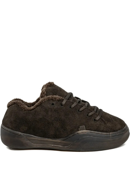  Erl Vamp Faux-fur Trim Sneakers - Brown 