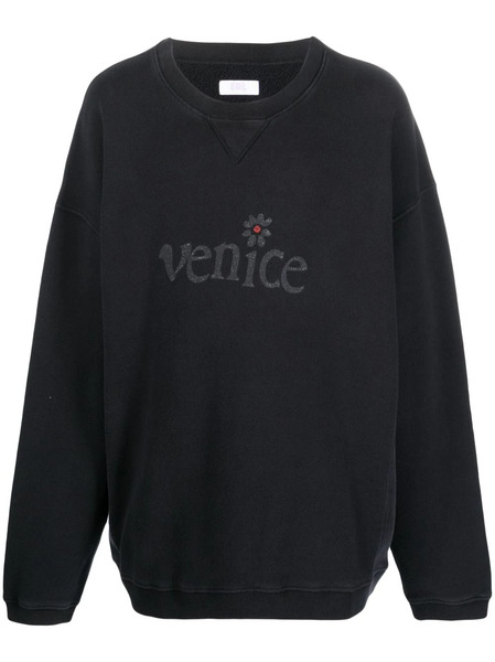  Erl Venice Cotton Sweatshirt - Black 