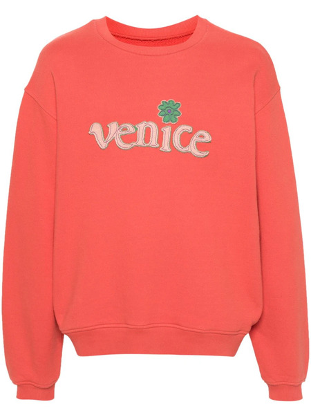  Erl Venice-patch Cotton Sweatshirt - Red 