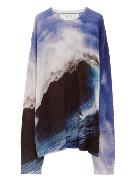  Erl Wave-jacquard Jumper - Blue 