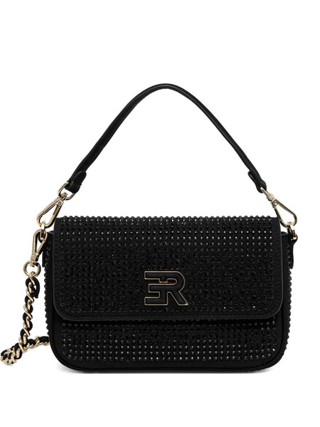  Ermanno Firenze Crystal-embellished Chain-strap Satchel Bag - Black 