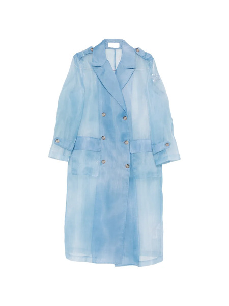  Ermanno Firenze Double-breasted Trench Coat - Blue 