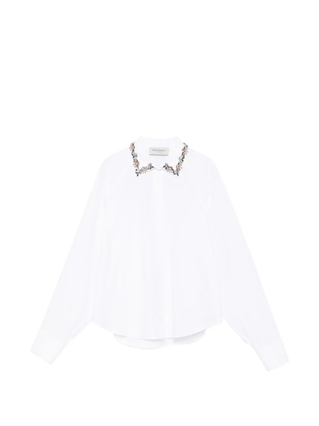  Ermanno Firenze Floral Collar Shirt - White 