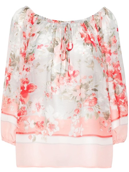  Ermanno Firenze Floral-print Crepe Blouse - Grey 