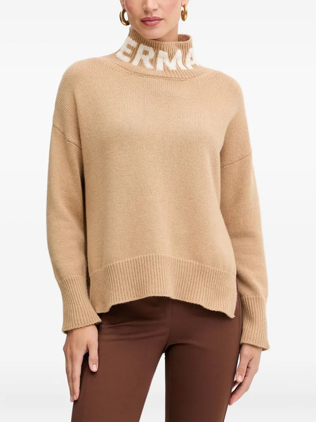  Ermanno Firenze High-neck Long-sleeve Sweater - Neutrals 