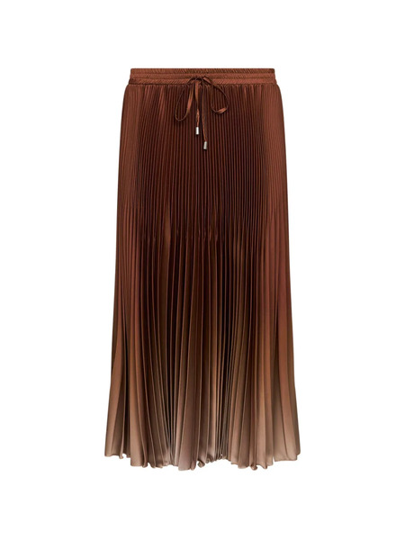  Ermanno Firenze Pleated Midi Skirt - Brown 