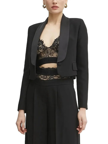  Ermanno Firenze Satin-lapel Jacket - Black 