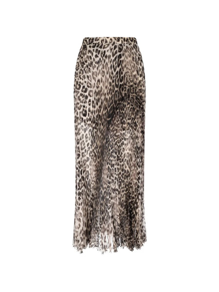  Ermanno Scervino Animal-print Pleated Skirt - Neutrals 
