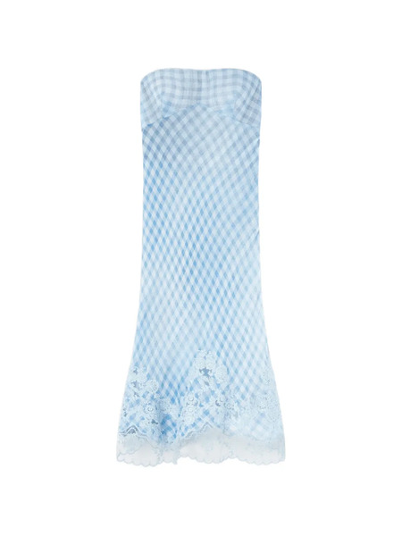  Ermanno Scervino Check-pattern Midi Dress - Blue 