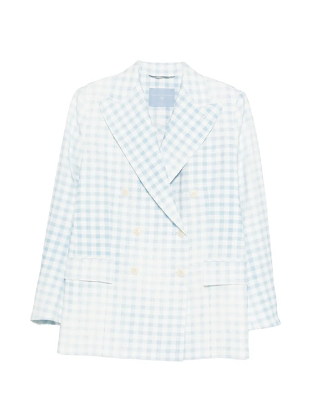  Ermanno Scervino Double-breasted Checked Blazer - Blue 