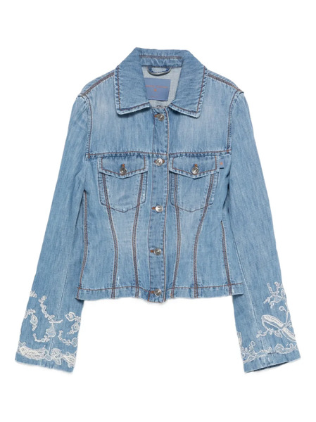  Ermanno Scervino Embroidered Denim Jacket - Blue 