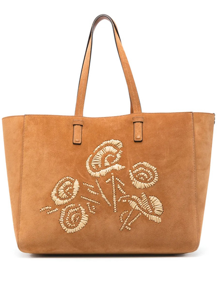  Ermanno Scervino Embroidered Tote Bag - Brown 