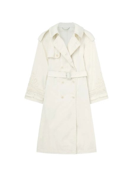  Ermanno Scervino Embroidered Trench Coat - Neutrals 